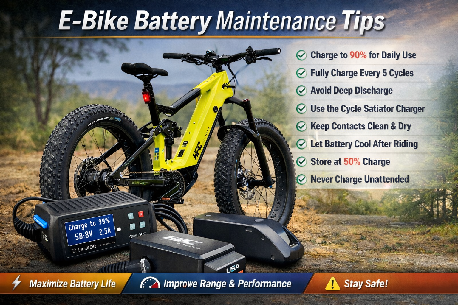 How to Maintain Your E-Bike Battery: Proven Tips to Maximize Lifespan, Range, and Performance Hi Power Cycles