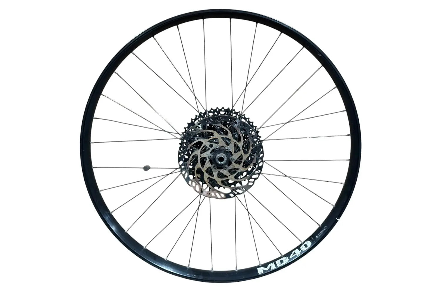 Used HPC Scout rear wheel with SRAM PG-1130 cassette and Magura 180mm rotor – Hi Power Cycles